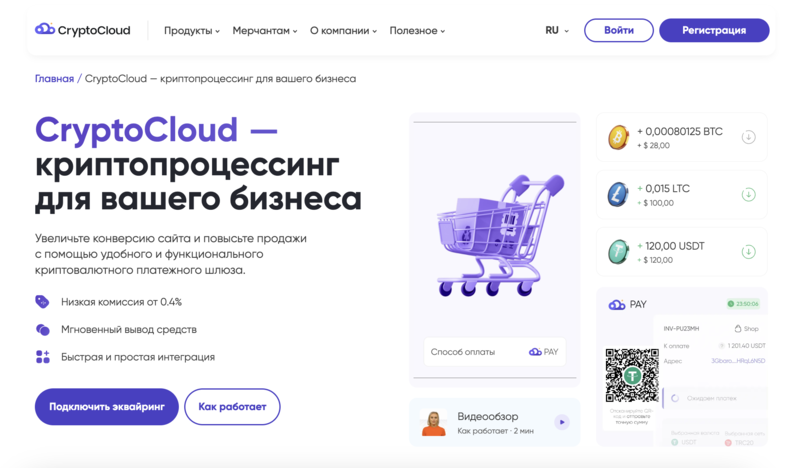 Эквайринг CryptoCloud