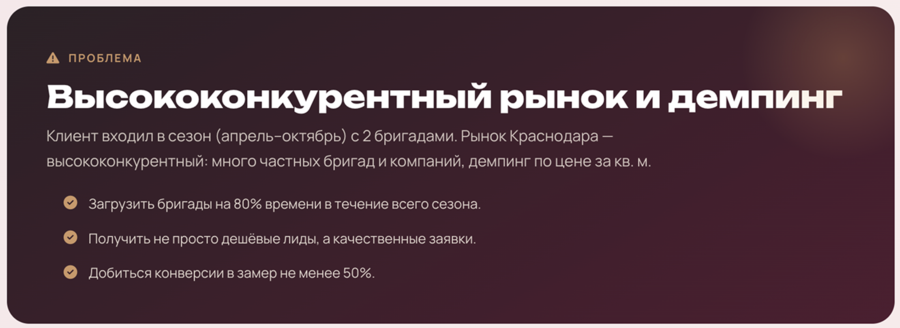 Условия на рынке